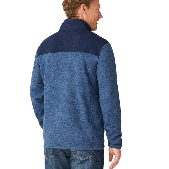 Free Country Men's Frore II Knit Fleece Jacket Sz Medium Blue Full Zip Collared - Picture 3 of 15